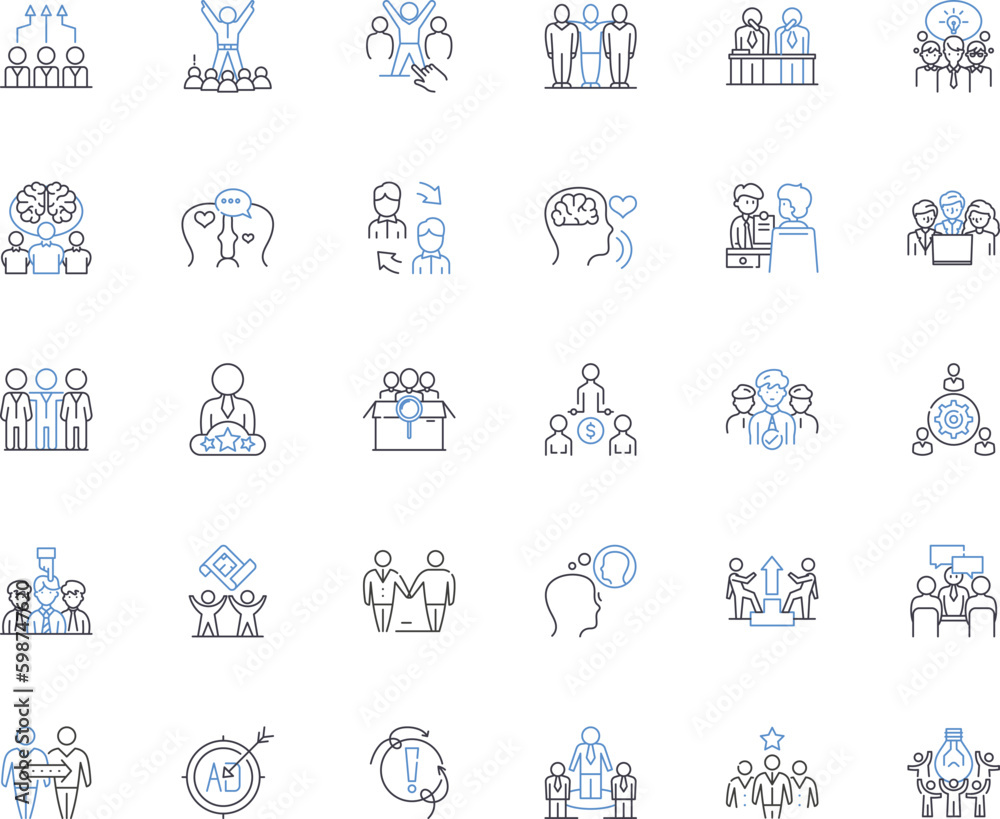 Acquaintances line icons collection. Nod, Introduction, Familiar, Encounter, Associate, Nerking, Hello vector and linear illustration. Meet,Handshake,Meeting outline signs set Generative AI