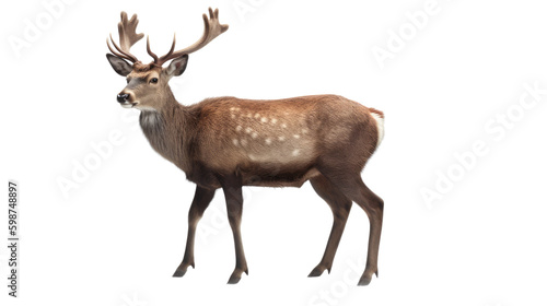Deer isolated on transparent background created with generative AI technology © DigitalParadise
