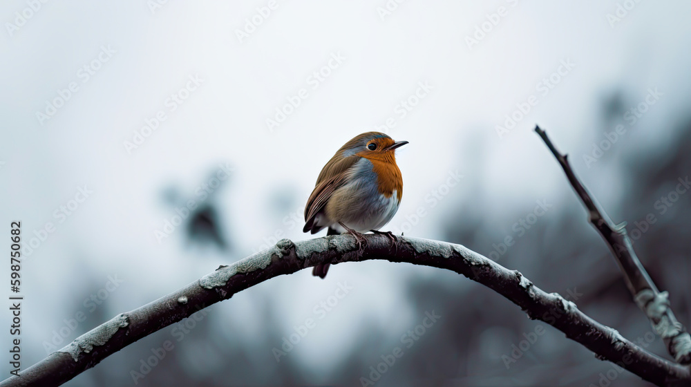 robin on minimalist white background, generative ai robin on minimalist white background, generative ai