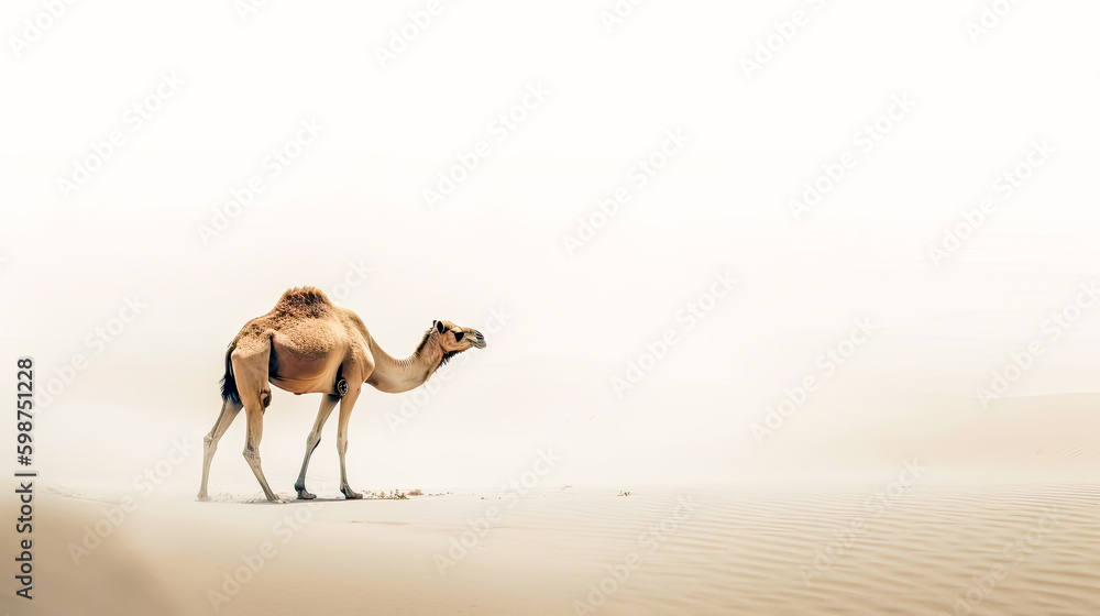 camel on minimalist white background, generative ai camel on minimalist white background, generative ai