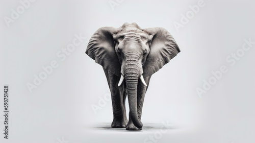 elephant on minimalist white background  generative ai