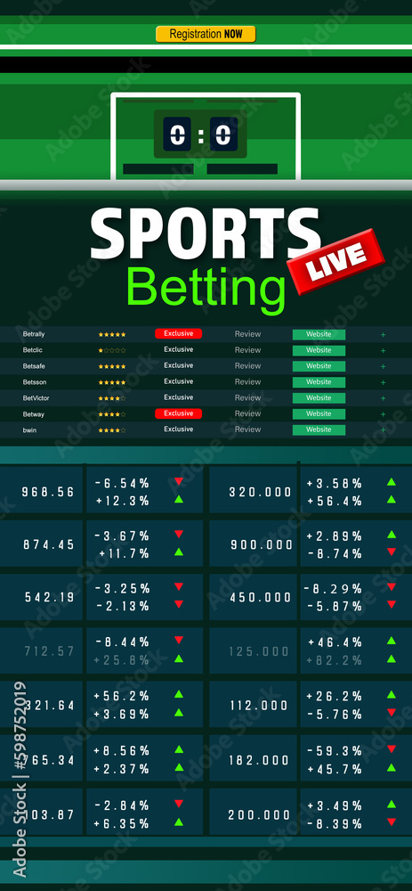 Obraz premium Page of sports betting site with data