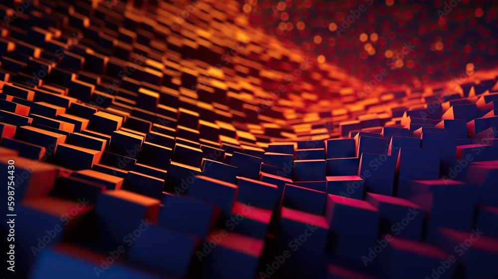 Obraz premium Modern abstract digital 3D background. Copy space. Based on Generative AI
