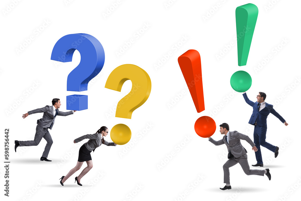 Concept of question and exclamation marks Concept of question and exclamation marks