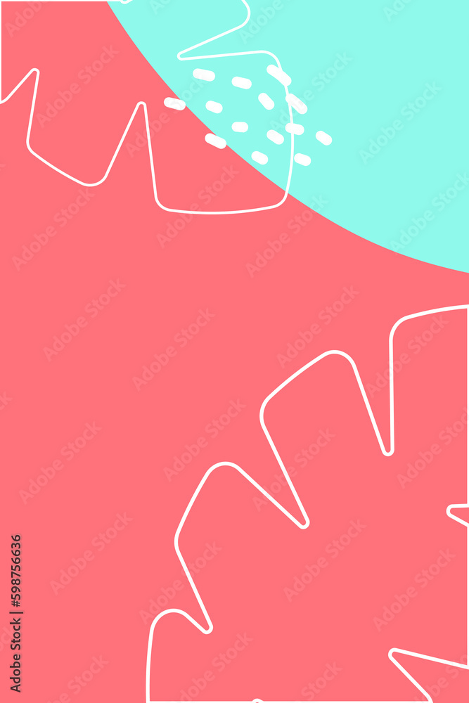 Summer bright abstract background for the banner. Vertical. With plants, palm leaves, dots. Design for phone wallpapers, posters. postcards. Vector illustration. Generative AI