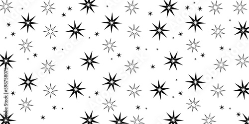Abstract stars pattern on backdrop. Geometric forms background. Modern vector texture.