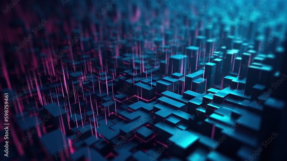 Obraz premium Modern abstract digital 3D background. Copy space. Based on Generative AI
