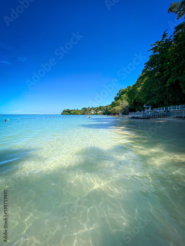Scenic view of Dunns River Beach, Jamaica.