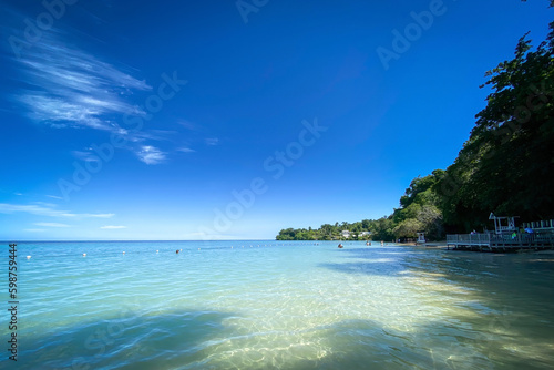 Scenic view of Dunns River Beach, Jamaica.