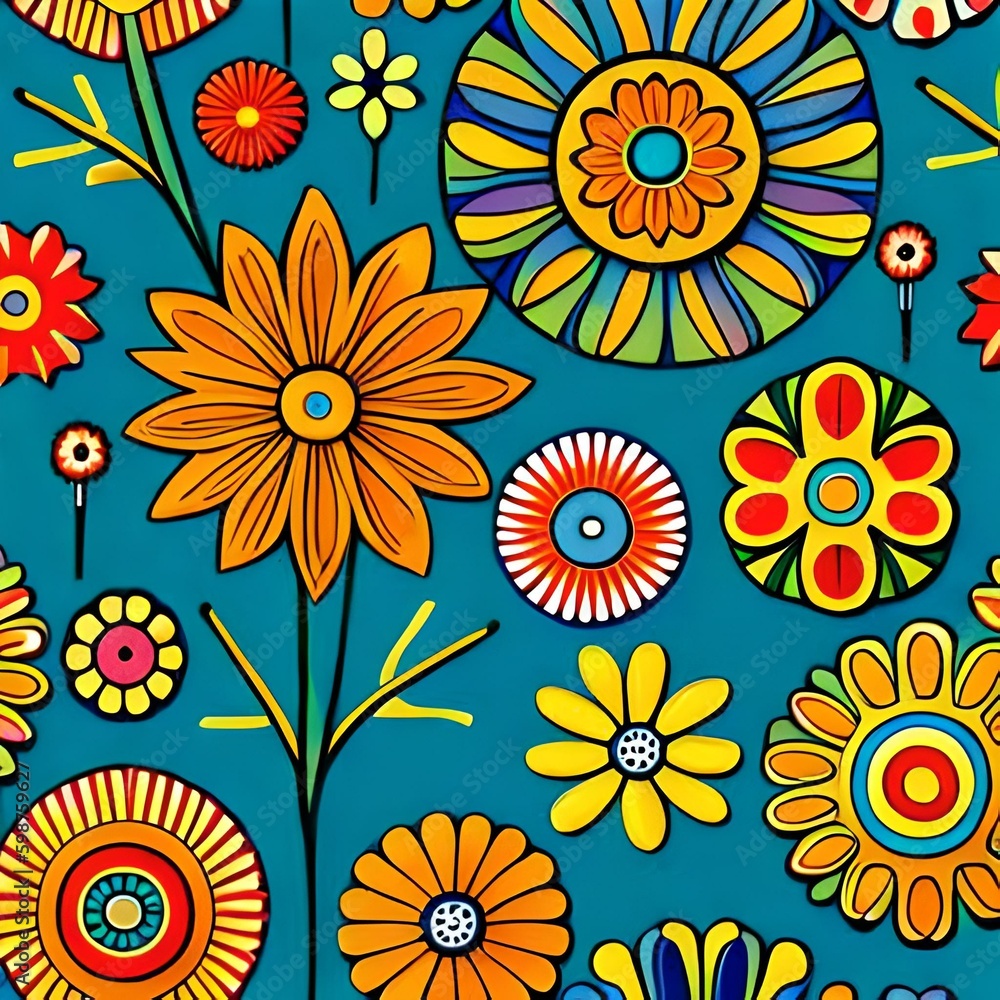 Fototapeta premium Fiery Floral Fiesta,IA image.