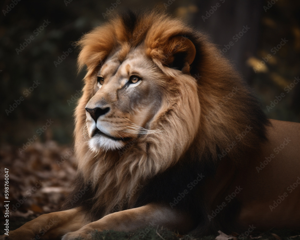 Illustration of A Lion the King of the Jungle
