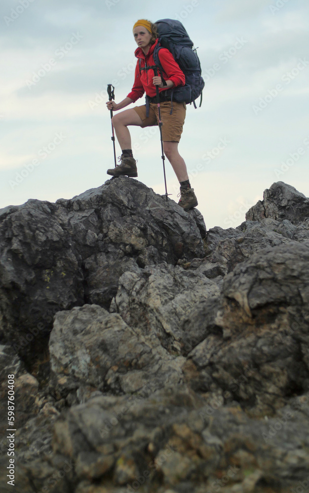 caucasian hiker portrait