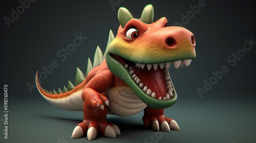 cartoon, dinosaur, animal, dragon, vector, illustration, reptile, fun, dino, green, crocodile, monster, cute, funny, character, baby, art, lizard, frog, drawing, smile, generative, ai © Eugene