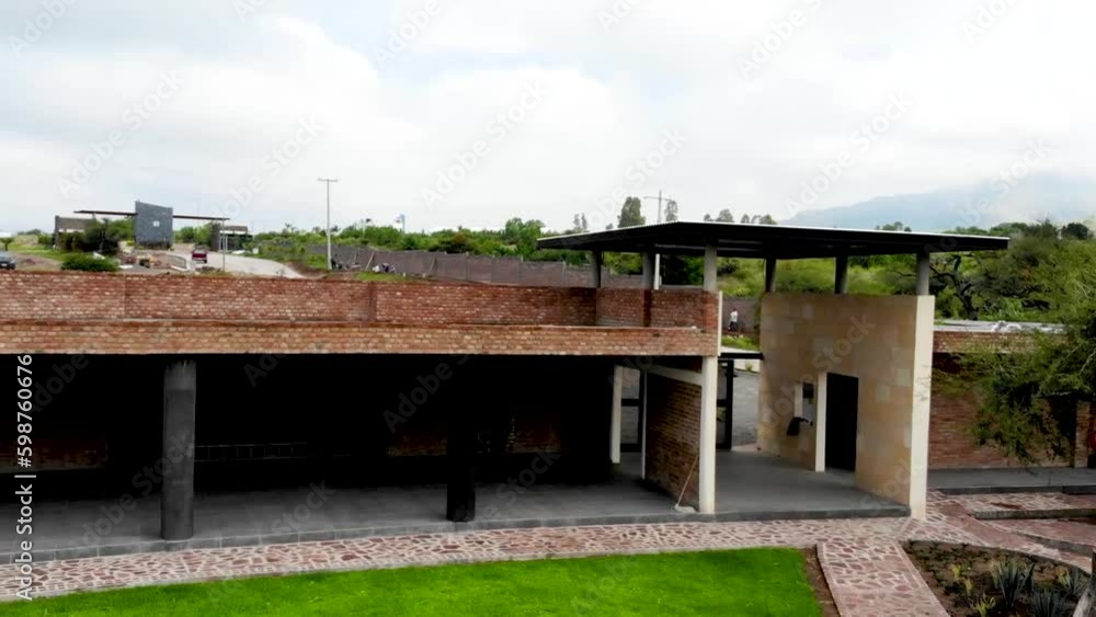 drone video from a home construction site Generative AI drone video from a home construction site Generative AI