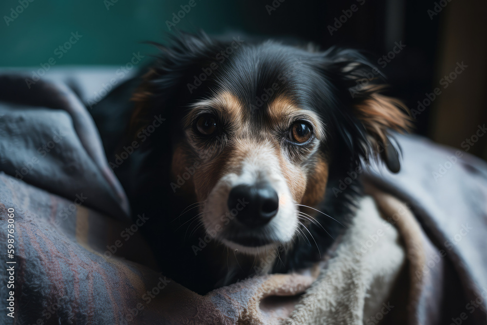 portrait of a dog that's sick with dog flu- made with generative ai portrait of a dog that's sick with dog flu- made with generative ai