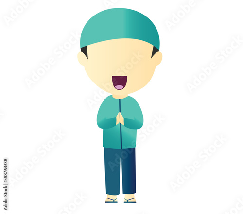 Muslim Boy Character Salam