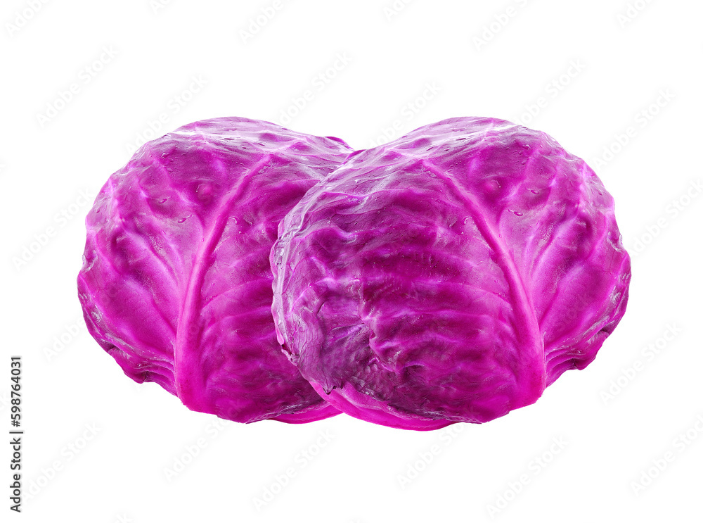 Obraz premium Purple cabbage isolated on transparent png