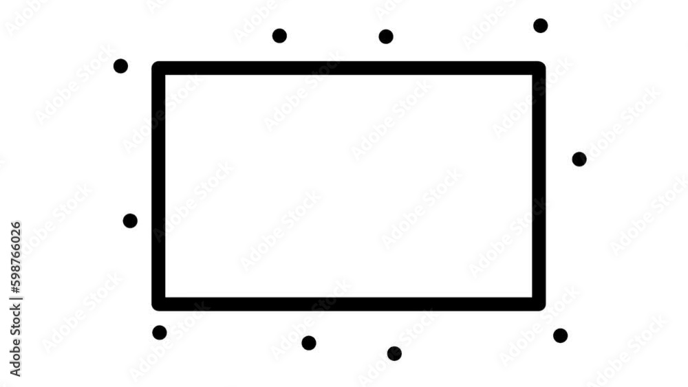 The rectangular frame moves a little along with flashing fat dots. Art ...