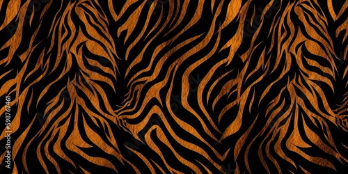 Tiger Stripes Pattern Skin Background or Texture - AI Generated
