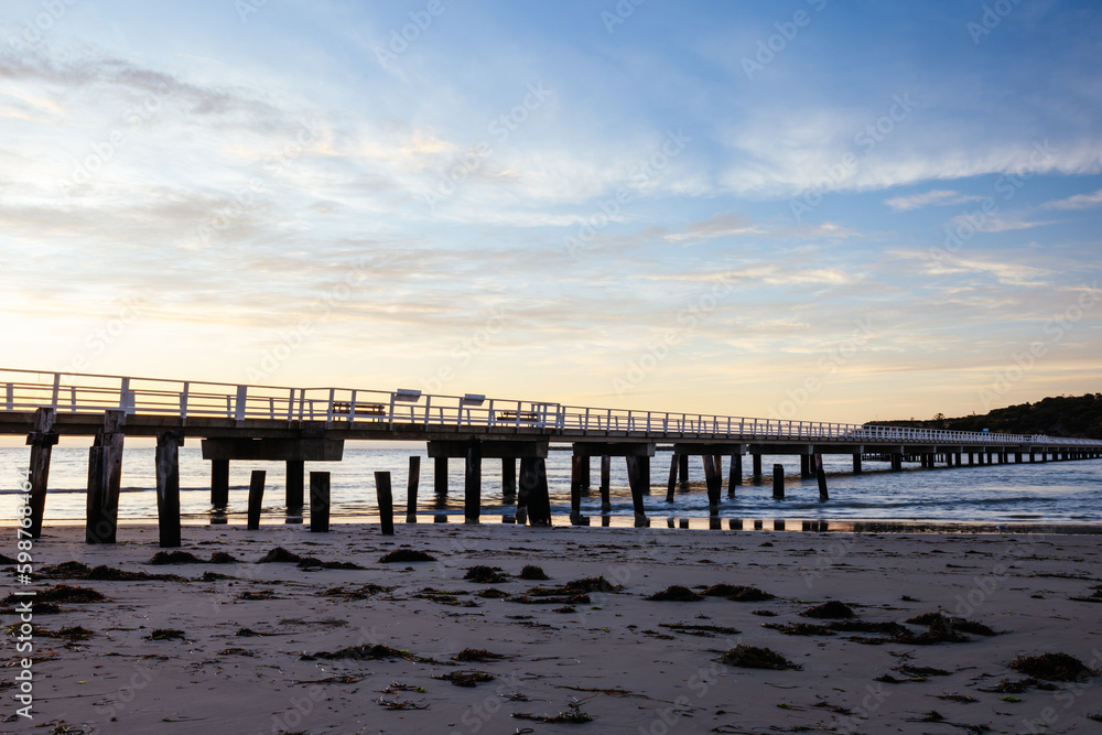 Fototapeta premium Granite Island Causeway in Victor Harbor in Australia