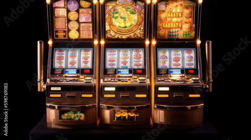 casino slot machine with tokens background