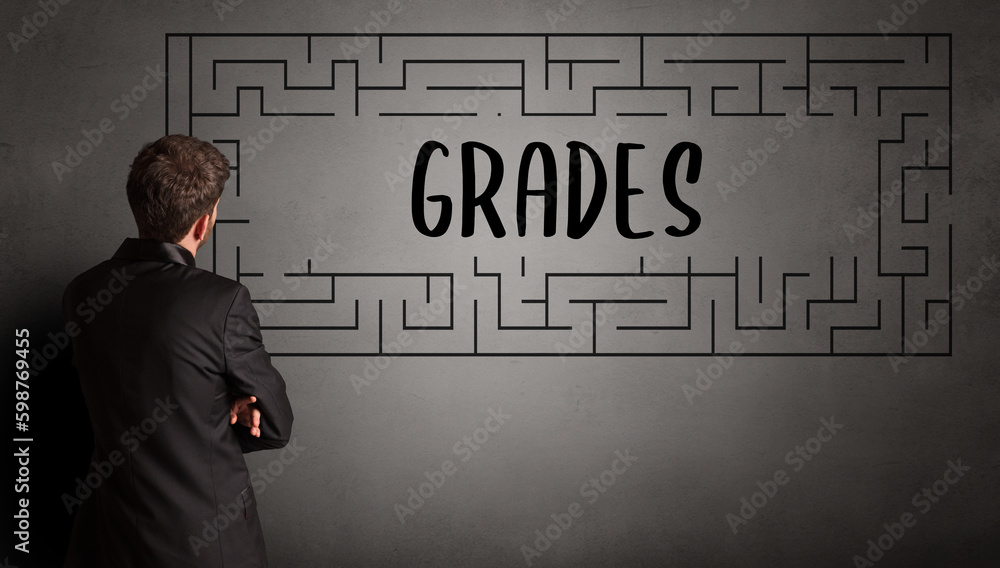 businessman drawing maze concept businessman drawing maze concept