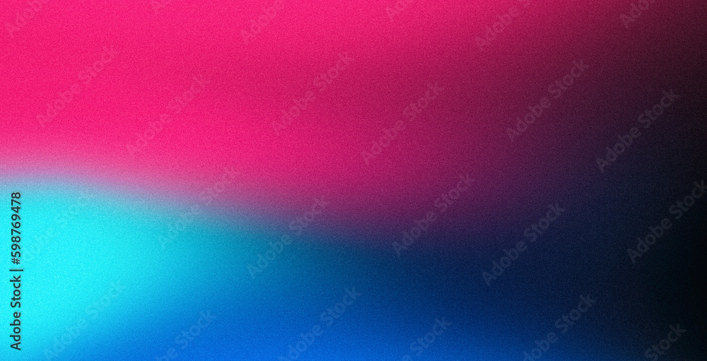 Pink blue black vibrant neon colors background, grain texture wide banner size