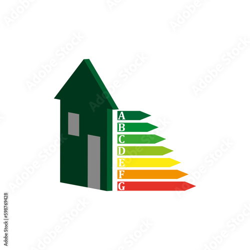 Energy chart for concept design. Energy efficiency icon. Chart concept. Vector illustration. 