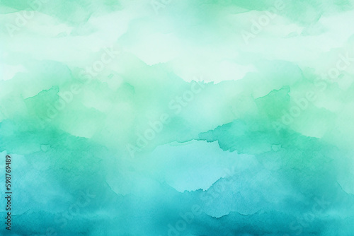 Green and light blue watercolor background. Generative AI