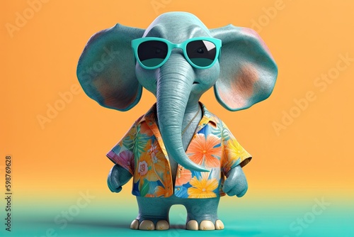 Cute Cartoon Elephant weari...