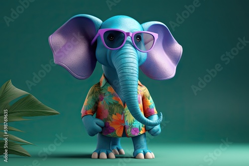 Cute Cartoon Elephant weari...