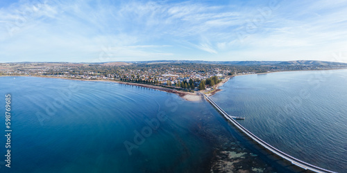 Aerial View of Granite Island in Victor Harbor in Australia