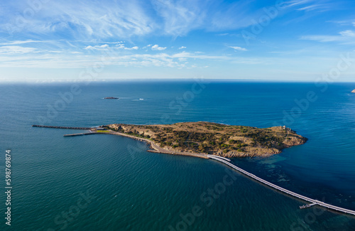 Aerial View of Granite Island in Victor Harbor in Australia