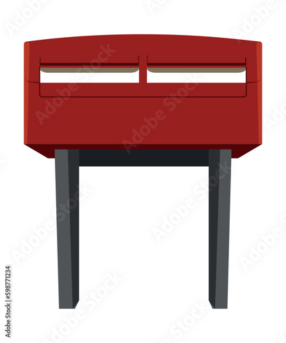 Colorful mailboxe in detailed style.