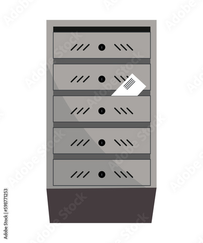 Colorful mailboxe in detailed style.