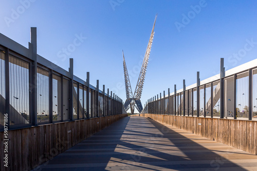 Unique design of the Skydance Bridge in Oklahoma City, Oklahoma photo
