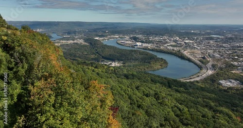 High On Top of Lookout Mountain Looking out at the Cumberland River and Chattanooga Tennessee