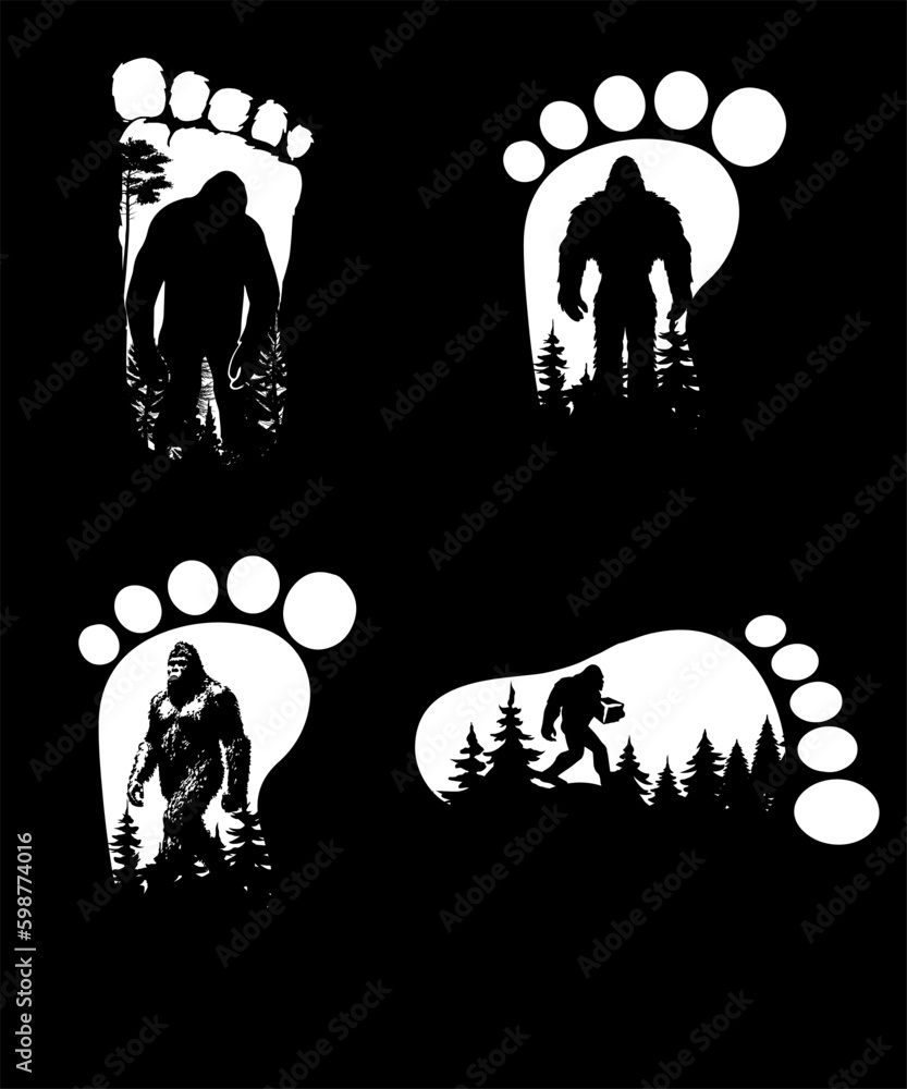 Bigfoot sasquatch silhouette design bigfoot sasquatch vector design ...