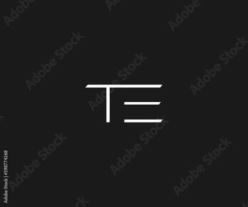 minimal TE logo vector  photo