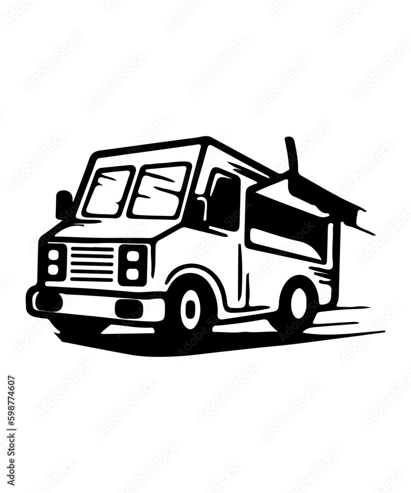 Food van silhouette design food van vector illustration design