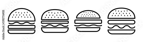 Burger icon vector illustration. burger sign and symbol. hamburger