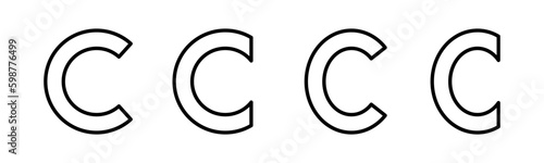 Copyright icon vector illustration. copyright sign and symbol