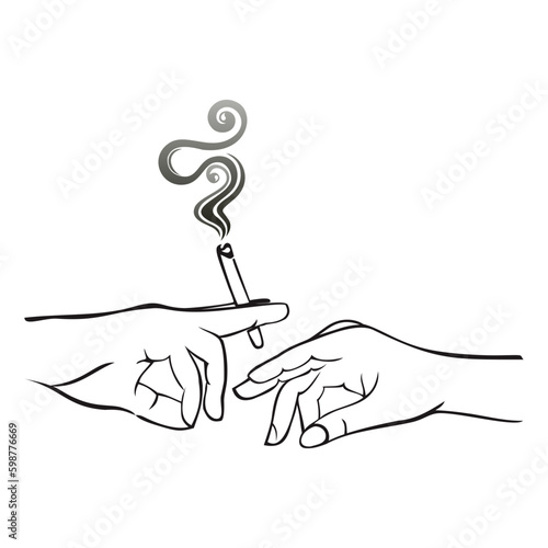 hand with a cigarette
