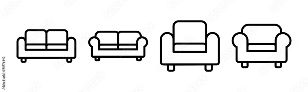 Sofa icon vector illustration. sofa sign and symbol. furniture icon Sofa icon vector illustration. sofa sign and symbol. furniture icon