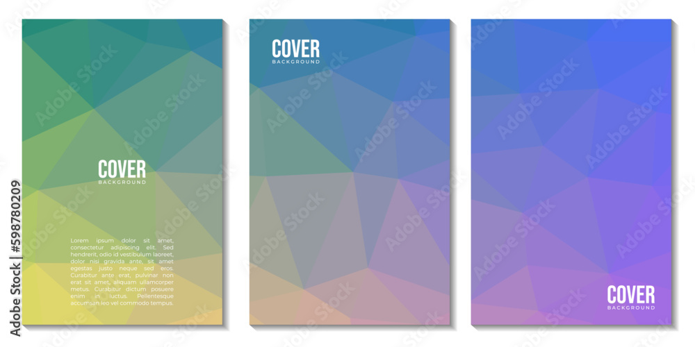 Fototapeta premium set of covers geometric abstract colorful gradient background vector illustration