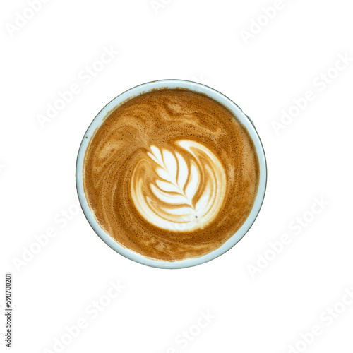 isolate a glass of coffee on white background