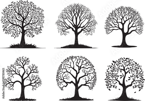 Tree Illustration Lot Vector Set