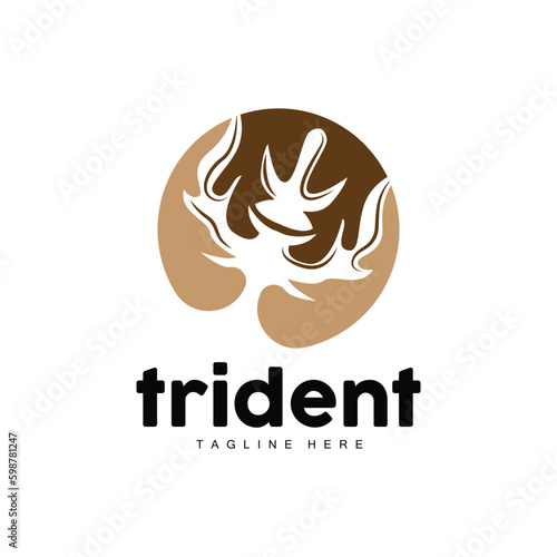 Trident Logo, Elegant Simple Minimalist Design, Zeus God Weapon Vector, Templete Illustration Symbol Icon
