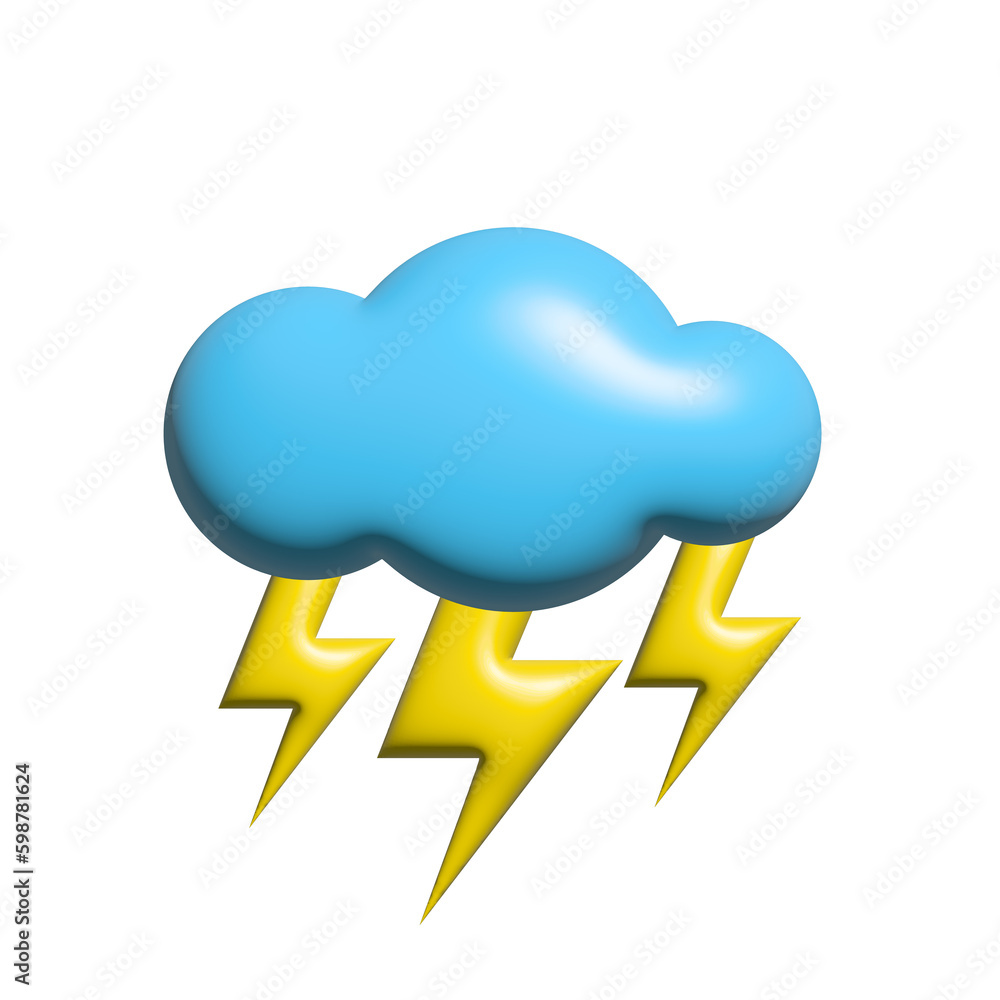 thundercloud icon illustration in 3d style. glowing lightning cloudy illustration design. thundercloud icon illustration in 3d style. glowing lightning cloudy illustration design.