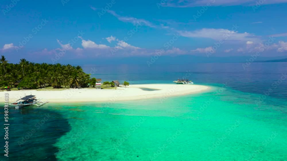 Tropical island on a coral reef, top view. Beautiful white sandy beach for tourists.Digyo Island, Philippines. Summer vacation and tropical beach concept. Generative AI Tropical island on a coral reef, top view. Beautiful white sandy beach for tourists.Digyo Island, Philippines. Summer vacation and tropical beach concept. Generative AI